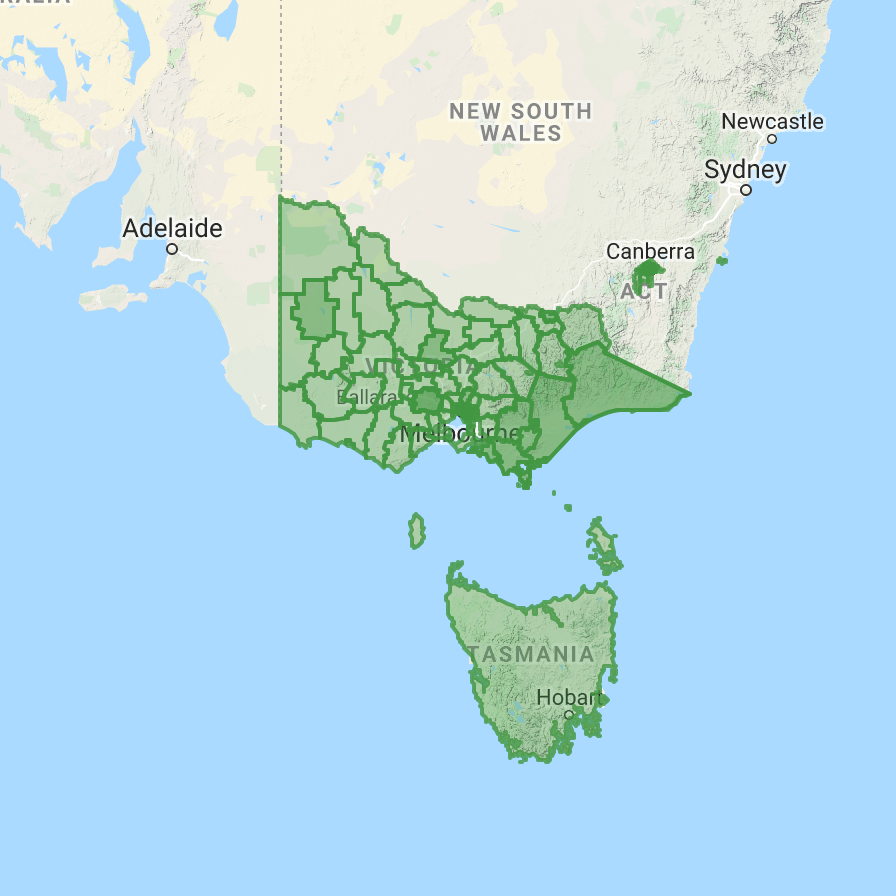 GeoPuzzle Geographical game of Victoria, Tasmania, ACT and External