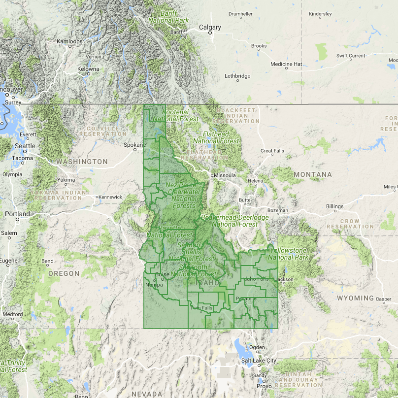 GeoPuzzle - Geographical game of idaho