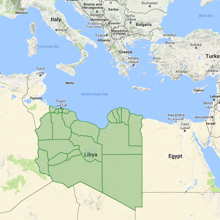 Карта ливии политическая