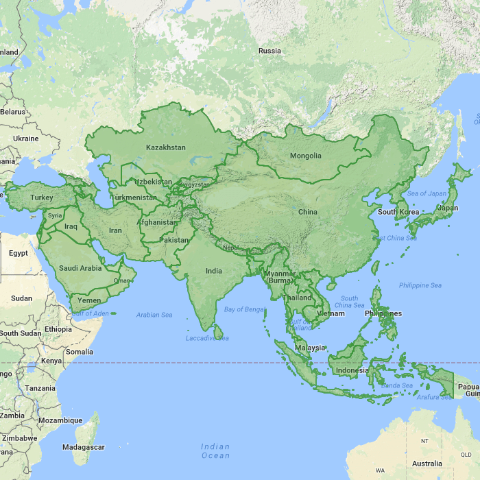 Asia Countries Map Game 